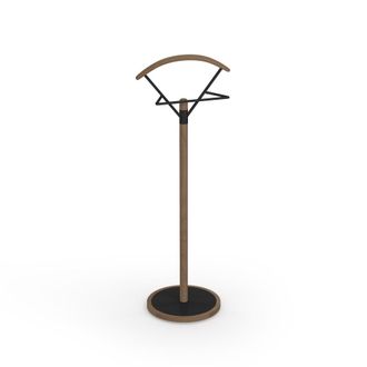 HERDASA Gal&aacute;n de noche de madera de haya y metal nogal-negro 117x42x34 cm