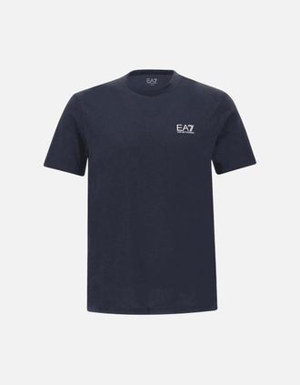 Emporio Armani Mens Cotton Basic Logo Deep Blue T-Shirt - Navy - Size: 38