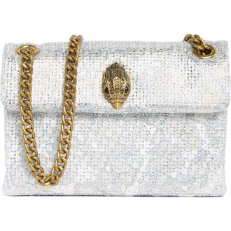 Kurt Geiger Mini Fabric Kensington Crystal Crossbody Bag in Natural at Nordstrom Rack