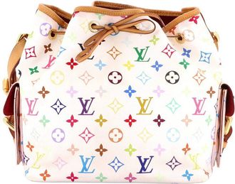 Louis Vuitton White Monogram Multicolor Petit Noe (Authentic Pre-Loved)