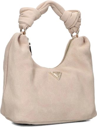 Guess Tassen, Dames, Beige, ONE Size, Wol, Taupe Hobo Handtas voor herfst/winter