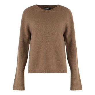 Max Mara Damasco Crew Neck Sweater - Dames - Ronde hals truien - Bruin - S - Wol - Truien & Vesten