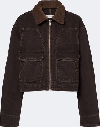 Slvrlake Denim Atlas Worker shearling-trimmed denim jacket