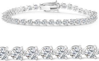 Pompeii3 3.30 - 8.20Ct TW Diamond 3-Prong Tennis Bracelet 7 14k Gold Lab Grown