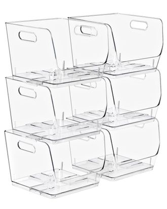 Sorbus Stackable Medium Square Storage Bins - 6-Pack