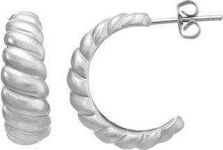 Candela Jewelry Sterling Silver Textured Hoop Earrings at Nordstrom Rack