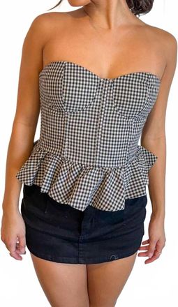 Olivaceous Keep Me In Check Top In Tan