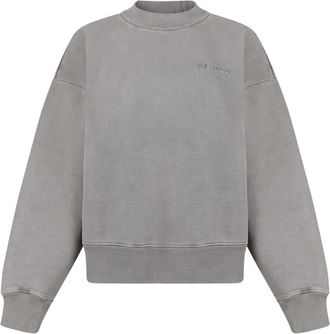 The Attico Logo Geborduurd Sweatshirt - Dames - Sweatshirts - Grijs - XS - Katoen - Hoodies & sweatvesten