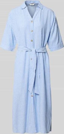 b.young B.Young Relaxed Fit Midikleid aus Leinen-Mix Modell Falakka in Bleu, Gr&ouml;&szlig;e 34