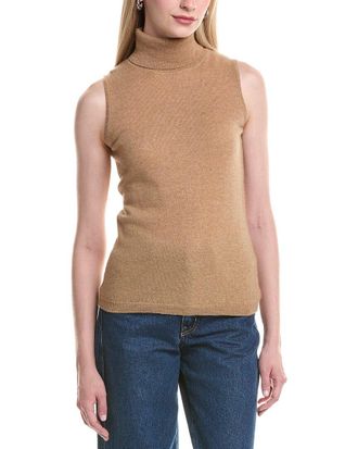 Fort&eacute; Cashmere Turtleneck Cashmere Sweater Vest