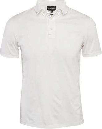 Emporio Armani Polo in cotone con ricamo logo - Bianco