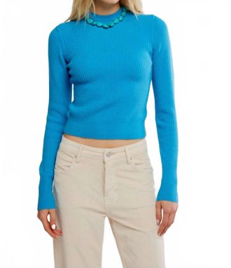 Free People Ever After Pullover Sweater In Swedish Blue