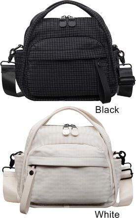 Generic Cymwer Women Canvas Shoulder Bag Lightweight Front Pocket Handbag for Shopping (White)