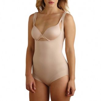 TC Fine Intimates Shape Away Open-Bust Bodybriefer In Beige