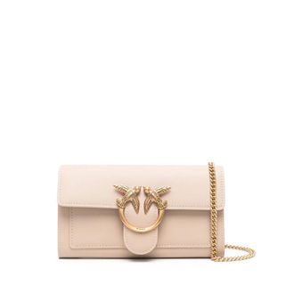 Pinko Pinko, Tassen, Dames, Beige, ONE Size, Leer, Love One Wallet