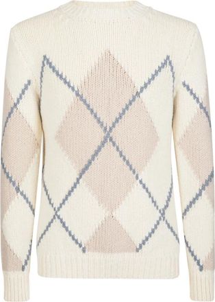 Eleventy Truien & Vesten, Heren, Veelkleurig, M, Wol, Wollen Trui met Diamantpatroon