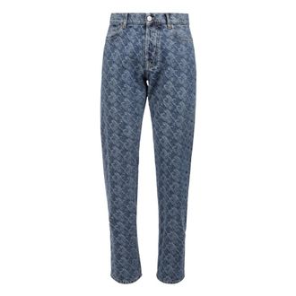 Lanvin Straight Jeans, male, Blue, Size: XL Lunar Year Jacquard Denim Pants