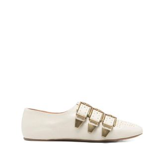 Chlo&eacute; Schoenen, Dames, Wit, 40 EU, Leer, Susanna Flat