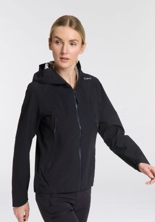 F.lli Campagnolo Regenjacke CMP, Damen, Gr. 44, blau (antracite), Obermaterial: 100% Polyester, Jacken Regenjacke, mit Stehkragen, mit regulierbarer Kapuze, Zwei-Lagen