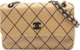 Chanel 2000-2002 CC Calfskin Wild Stitch Flap shoulder bag - Brown