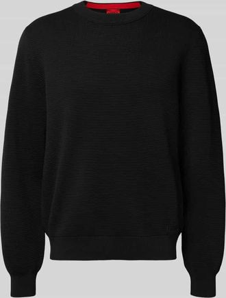 HUGO BOSS Loose Fit Strickpullover aus reiner Baumwolle Modell SAN CELLY in Black, Größe XXL