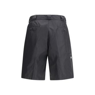 Prada Mens Black Recycled Polyamide Bermuda Shorts