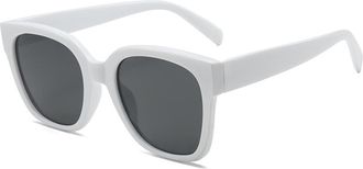 Generic Trendy Square Large Frame Sunglasses For Men And Women Outdoor Commuting Polarized Sports Sun Glasses(White)