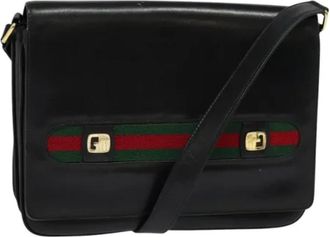 Gucci Pre-owned Leather gucci-bags - Dames - Vintage Schoudertas - Zwart - ONE Size - Leer - Vintage