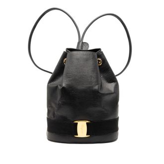 Ferragamo Black Pvc Leather Backpack (Pre-Owned)