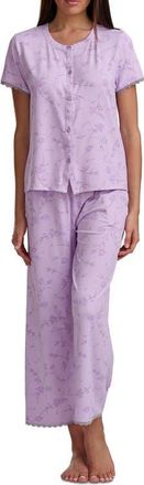 Splendid Print Crop Pajamas in Lavender Bloom at Nordstrom, Size Medium