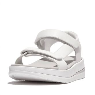 FitFlop Womens Surff Adjustable Leather Sandal In White