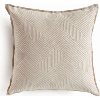 Napa Home & Garden Geo Square Indoor-Outdoor Pillow 20 in Beige at Nordstrom, Size 20X20