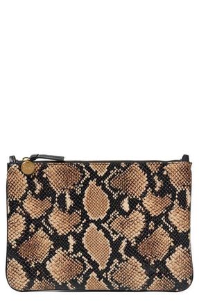 Clare Vivier Checkerboard Knit Flat Clutch in Tan at Nordstrom