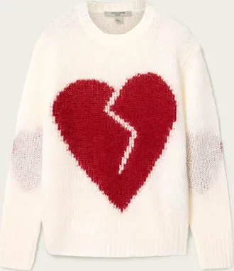 AllSaints Main: 51% Wool, 34% Alpaca, 15% Polyamide Luvheart Crew Neck Jumper, Size: XS