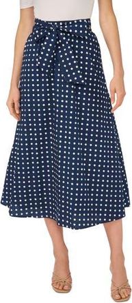CeCe by Cynthia Steffe Tie Waist A-Line Midi Skirt in Classic Navy at Nordstrom Rack, Size X-Small
