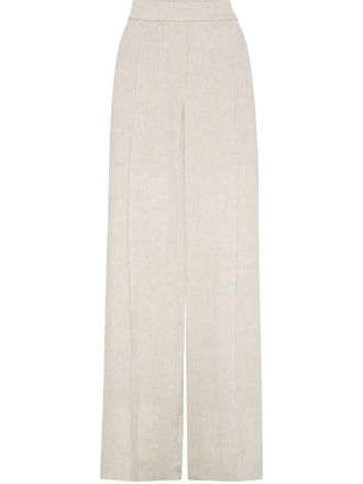 Brunello Cucinelli linen trousers - women - Eco Linen - 40 - Neutrals