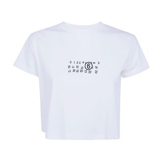 Maison Margiela Camiseta de Algod&oacute;n con Estampado Num&eacute;rico - Tops - Mujer - Blanco - M