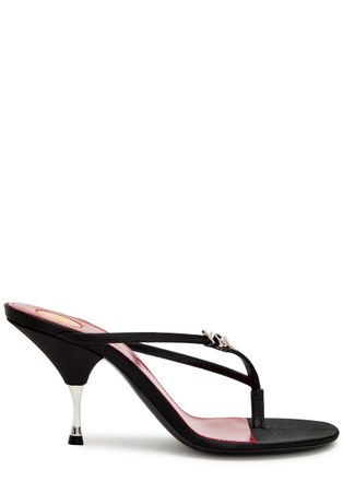 Saint Laurent Jerry 80 Crystal-embellished Sandals - Black - 37 (IT37/ UK4)