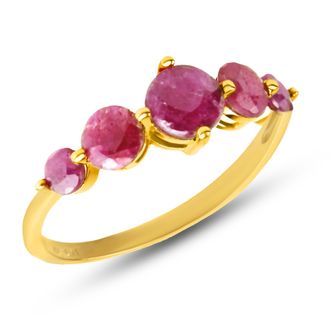 MAX + STONE 10k Yellow Gold Journey Gemstone Dainty Statement Birthstone Ring