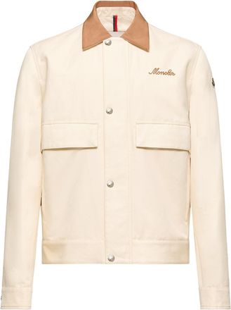 Moncler Moncler Kilke Linen & Cotton Blend Shirt Jacket, Men, White, Size: 1