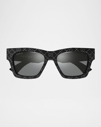 Gucci Rectangular Acetate Sunglasses