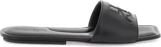 Courr&egrave;ges AC Leren Slippers - Dames - Sandalen - Zwart - 37 EU - Leer - Schoenen