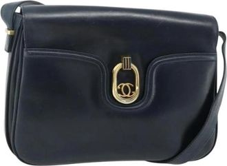 Gucci Pre-owned Leather gucci-bags - Dames - Vintage Schoudertas - Blauw - ONE Size - Vintage