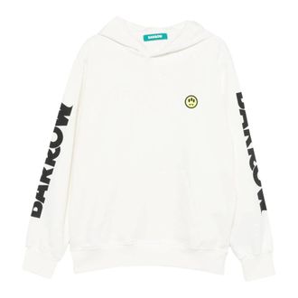 Barrow Felpa con cappuccio in cotone con stemma Smiley - - Sweatshirts & Hoodies - Uomo - Bianco - S