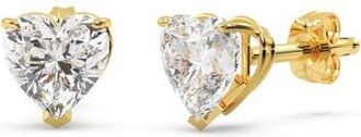 Allurez Heart-Cut Lab Diamond Stud Earrings 14k 2.0ct in Yellow Gold at Nordstrom