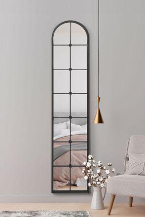 MirrorOutlet Black Framed Arched Leaner Wall Mirror 75 X 16 (190CM X 40CM) | Size: 1 Pack