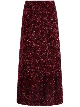 Alice & Olivia sequin-embellished flared skirt