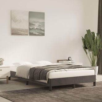 vidaXL Estructura De Cama Sin Colch&oacute;n Terciopelo Gris Oscuro 120x200cm Vidaxl