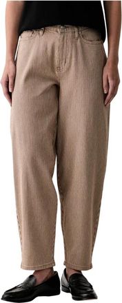 DKNY Mid Rise Baby Barrel Leg - Dames - Regular Fit Jeans - Beige - W28 - Katoen - Jeans