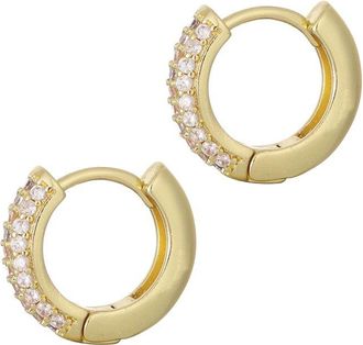 Adornia Adornia 14K Plated Cz Huggie Chubby Hoops
